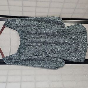 Abercrombie & Fitch Green and White Smocked Mini Dress Size Small